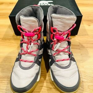 Sorel Pink and Gray Winter Snow Boots - size 3 girl